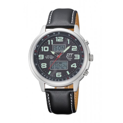 Solar Drive Funk Herrenuhr Hunter II World Timer EGS-11301-21L